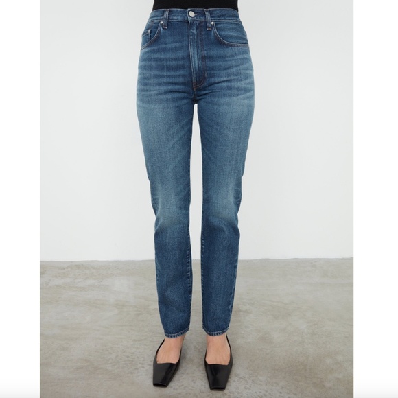Toteme Regular Fit Slim Straight High Waist DK Vintage Wash 426 - Picture 1 of 11